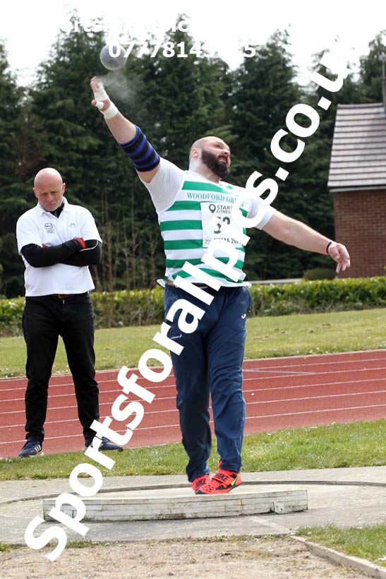 Shot putt, 2021 NECAA Open Graded Meeting, Morpeth. Photo: David T. Hewitson/Sports for All Pics